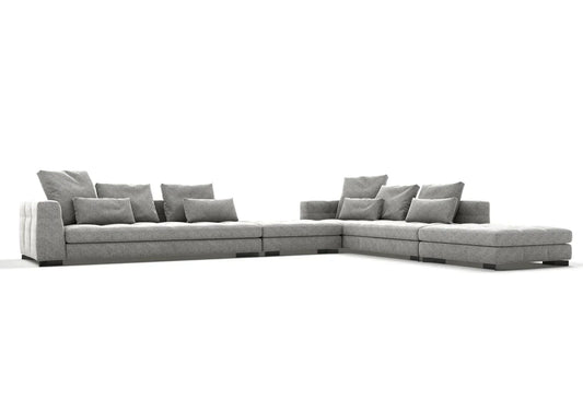 Gio 4-Seater Fabric Corner Sofa with Ottoman Set