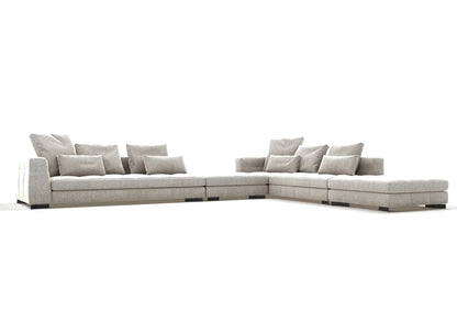 Gio 4-Seater Fabric Corner Sofa with Ottoman Set