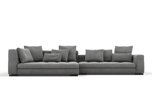 Taika 3-Seater Leather Sofa with Left Chaise
