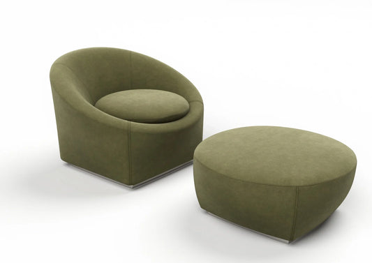 Calista Fabric Armchair & Ottoman Set