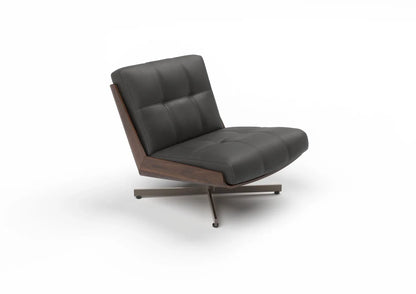 Mena Leather Swivel Chair with Cross Base