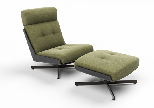 Orin Fabric Swivel Chair & Footstool Set