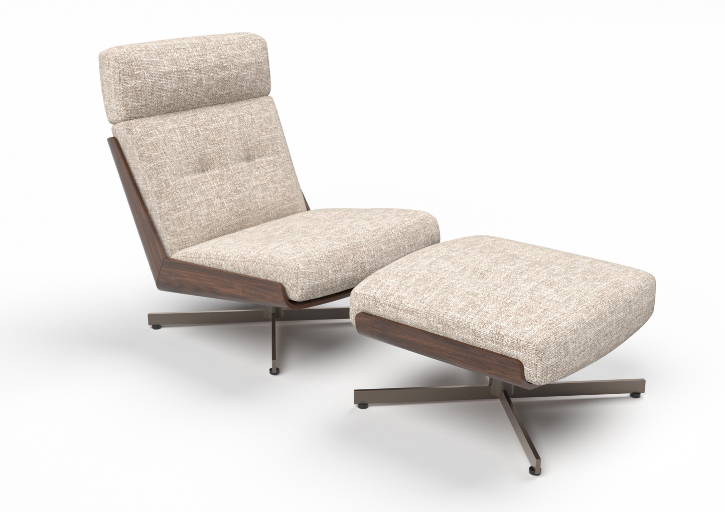 Orin Fabric Swivel Chair & Footstool Set