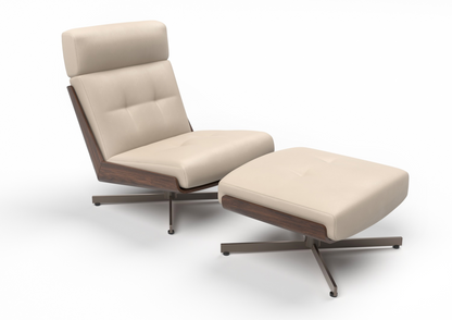 Liora Leather Swivel Chair & Footstool Set