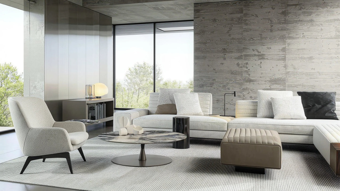 Gohan 4-Seater Fabric Sofa with Side Open Storage