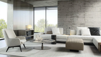 Gohan 4-Seater Fabric Sofa with Side Open Storage