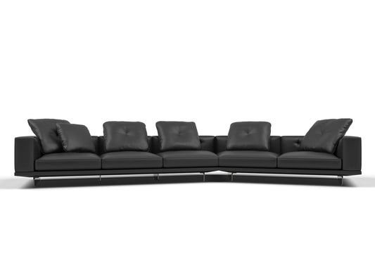 Caleb Leather Curved Modular Sofa