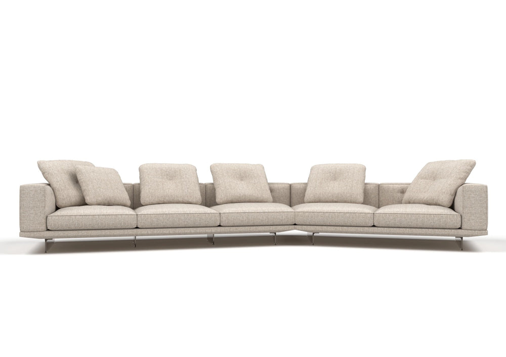 Benn 5-Seater Fabric Curved Modular Sofa