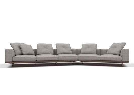 Benn 5-Seater Fabric Curved Modular Sofa