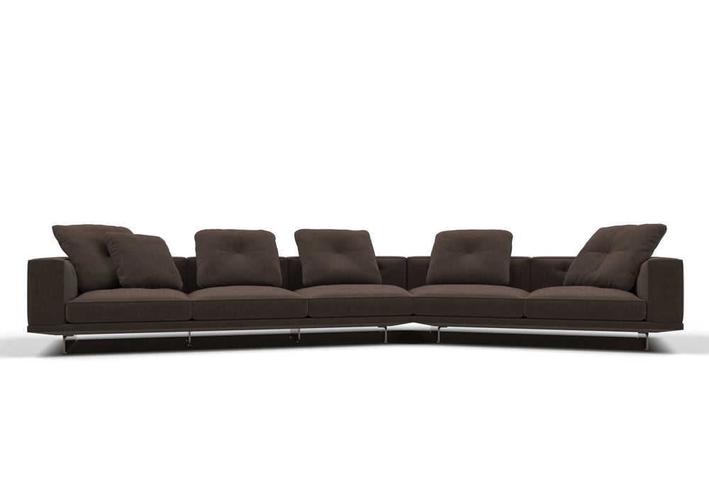 Benn 5-Seater Fabric Curved Modular Sofa