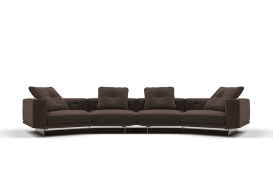 Brycen 4-Seater Fabric Curved Modular Sofa