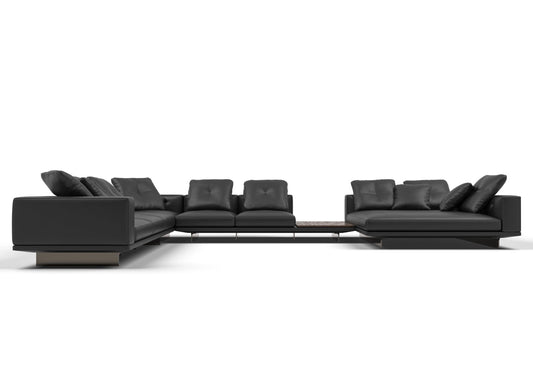 Coen 6-Seater Leather Chaise Lounge Set