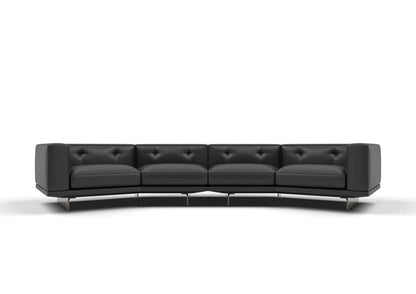 Elmark 4-Seater Cow Leather Curved Modular Sofa