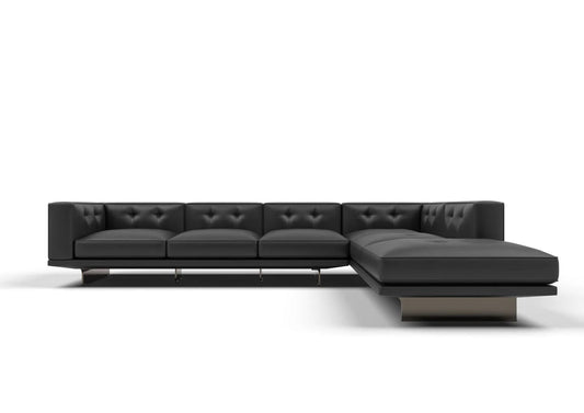 Fred 4-Seater Cow Leather Sofa with Chaise