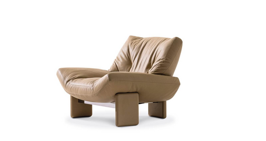 Daiker Leather Armchair with Upholstered Leather Base