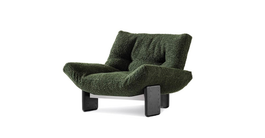 Dalton Fabric Armchair with Black Wood Base