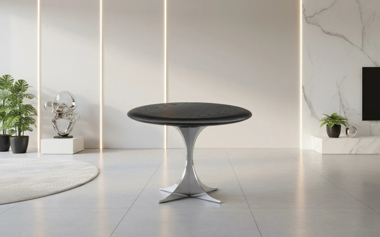 Faiz Wood Coffee Table with Tall Cross Base