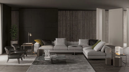 Theo 4-Seater Fabric Sofa with Ottoman Set