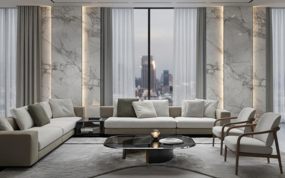 Gatlin Coffee Table with Rectangular Glass Top