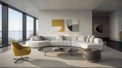 Benn 5-Seater Fabric Curved Modular Sofa