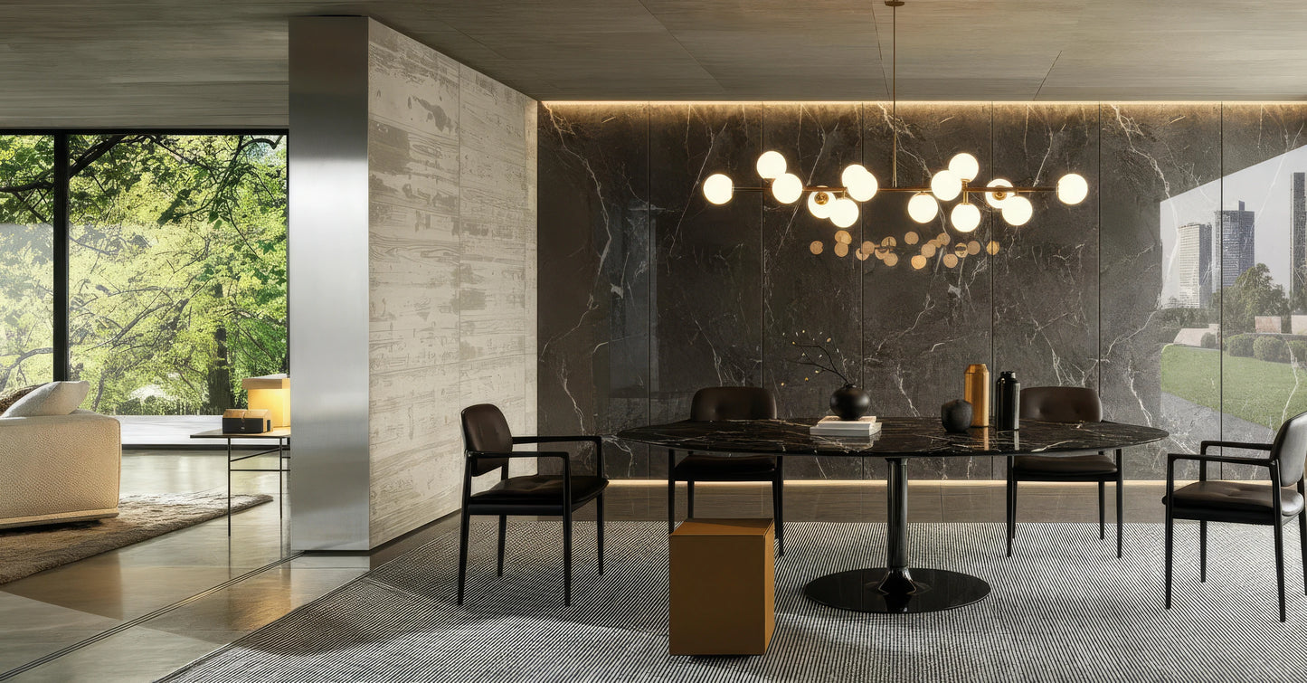 Keziah 10-Seater Marble Top Dining Table