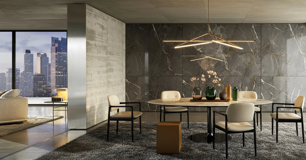 Killian 8-Seater Marble Top Dining Table