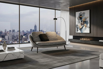 Mab 2-Seater Fabric Sofa with Legs