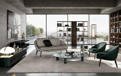 Mab 2-Seater Fabric Sofa with Legs