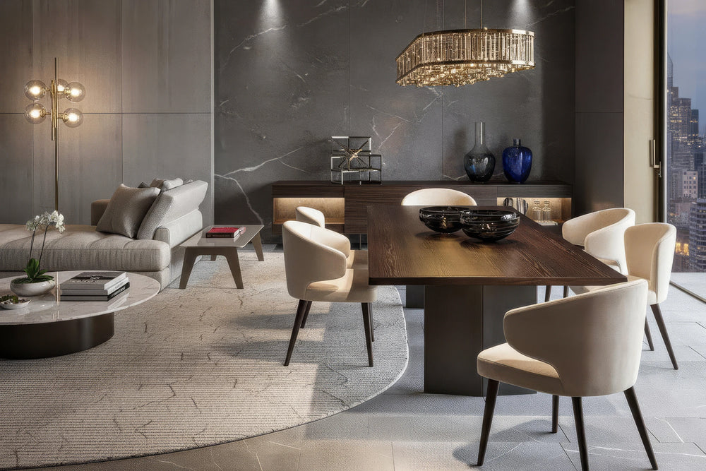 Meero 12-Seater Glass Top Dining Table