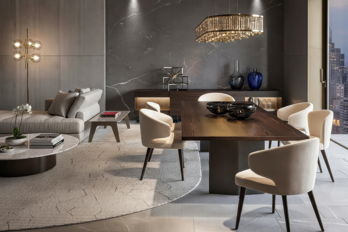 Makko 10-Seater Lacquered Top Dining Table