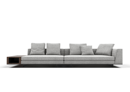 Gohan 4-Seater Fabric Sofa with Side Open Storage