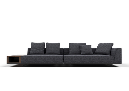 Gohan 4-Seater Fabric Sofa with Side Open Storage