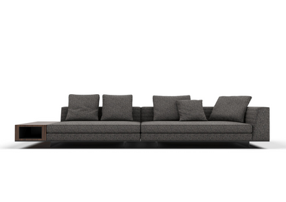Gohan 4-Seater Fabric Sofa with Side Open Storage