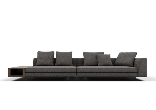 Gohan 4-Seater Fabric Sofa with Side Open Storage