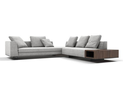 Gabe 5-Seater Fabric V-Shaped Sofa with Storage