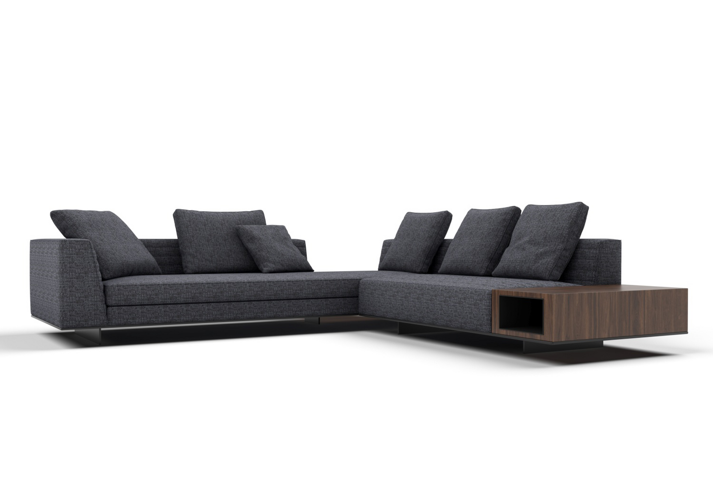 Gabe 5-Seater Fabric V-Shaped Sofa with Storage