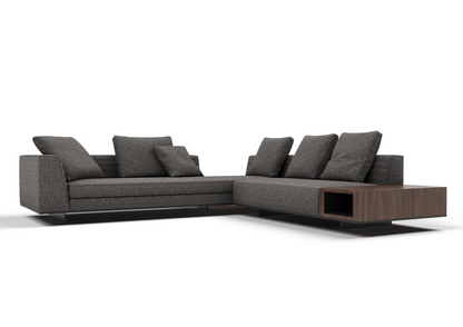 Gabe 5-Seater Fabric V-Shaped Sofa with Storage