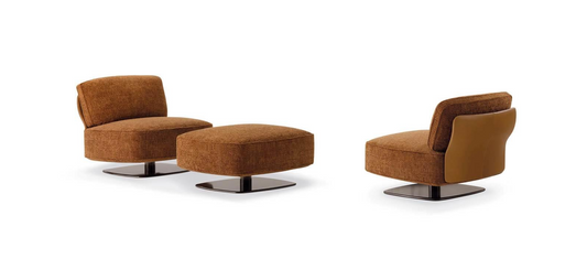 Wans Fabric Armchair with Footstool