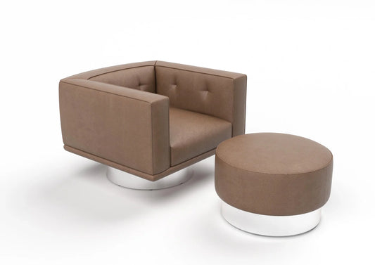 Marco Ergonomic Cow Leather Armchair Set