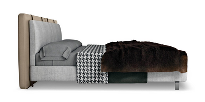 Berryss Fabric Bed with Cushion Padded Headboard