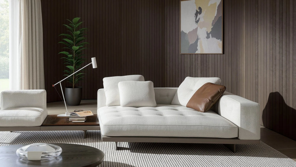 Coen 6-Seater Leather Chaise Lounge Set