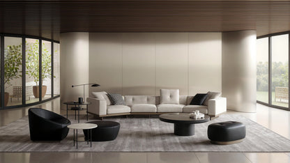 Edric 4-Seater Facbric Curved Modular Sofa