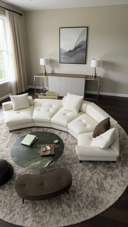 Brycen 4-Seater Fabric Curved Modular Sofa