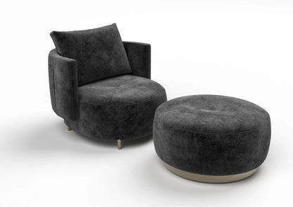 Dorian Fabric Armchair & Ottoman Set