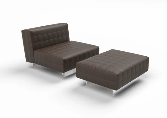 Utrecci Leather Armchair & Ottoman Set