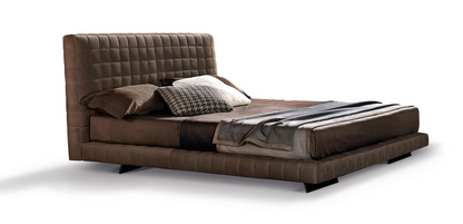 Qirrin Fabric Bed with Padded Headboard