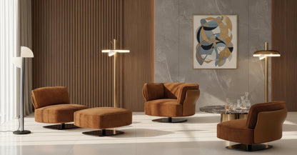 Wans Fabric Armchair with Footstool