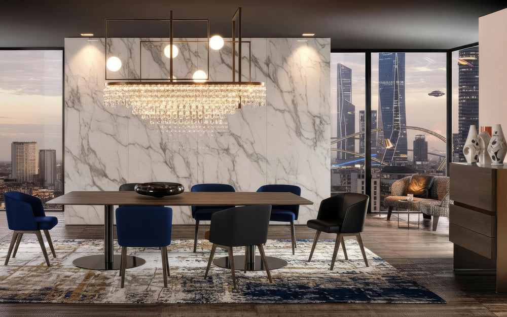 Xolton 10-Seater Wooden Top Dining Table