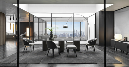 Bogard 10-Seater Glass Dining Table