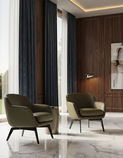 Ophelia Leather Armchair & Footstool Set